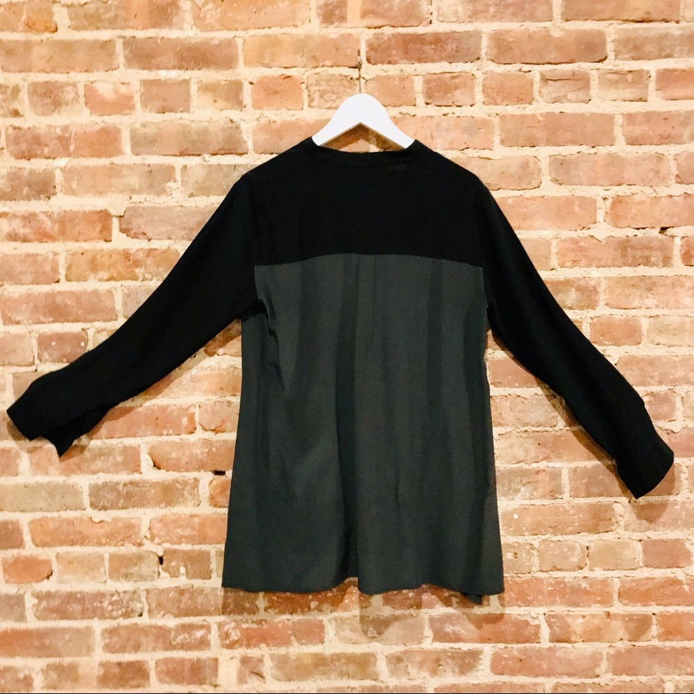 Eileen Fisher black and grey silk button-down shirt. Size XS. NWOT - Picture 10 of 11